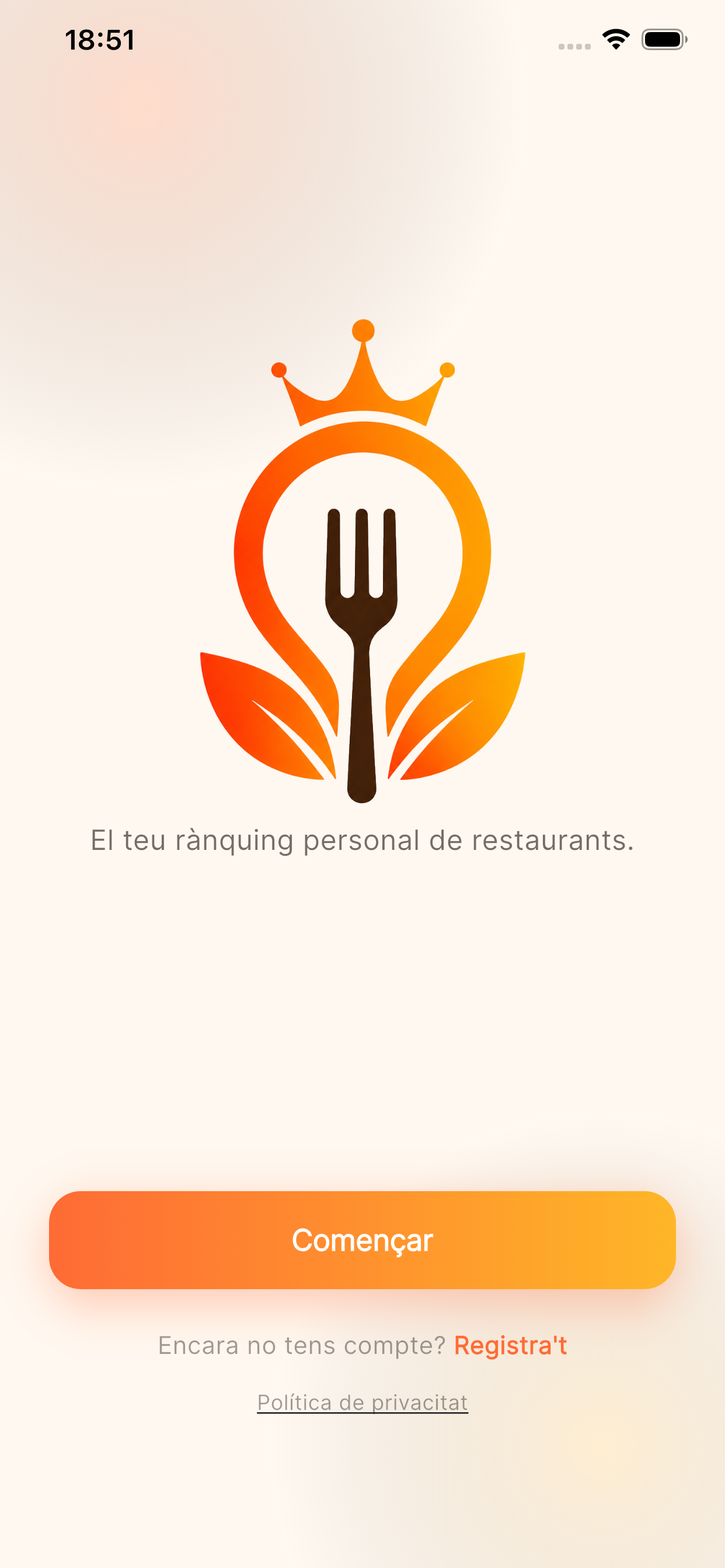 Pantalla de benvinguda